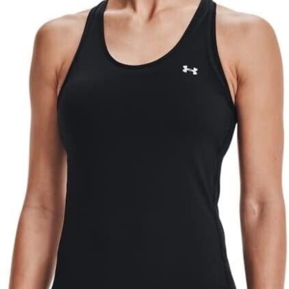 New Under Armour Women’s Heatgear Racer Tank Top Black Size XS NWT - Picture 3 of 3